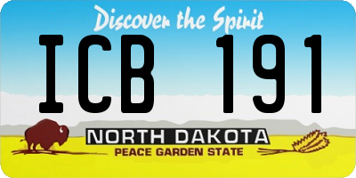 ND license plate ICB191