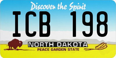 ND license plate ICB198