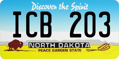ND license plate ICB203