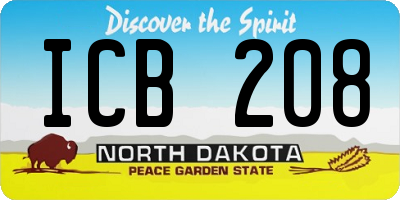 ND license plate ICB208