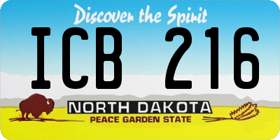 ND license plate ICB216