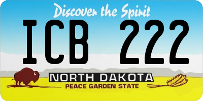 ND license plate ICB222