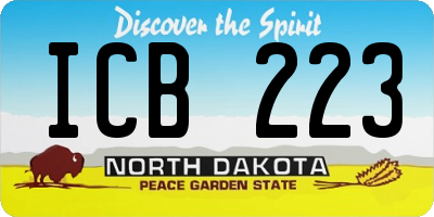 ND license plate ICB223