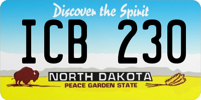 ND license plate ICB230