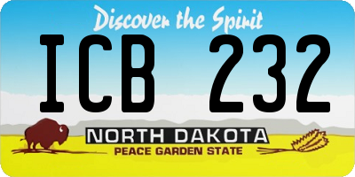 ND license plate ICB232