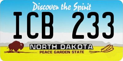 ND license plate ICB233