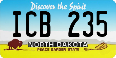 ND license plate ICB235