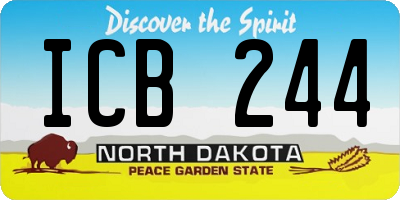 ND license plate ICB244