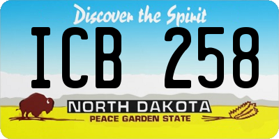 ND license plate ICB258