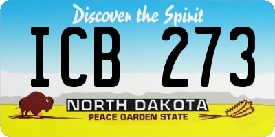 ND license plate ICB273