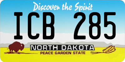 ND license plate ICB285