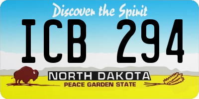 ND license plate ICB294