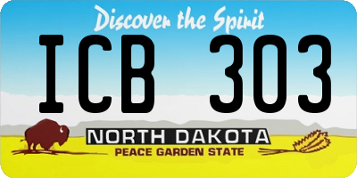 ND license plate ICB303