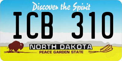 ND license plate ICB310