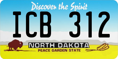 ND license plate ICB312
