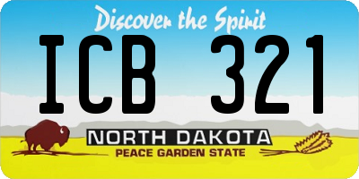 ND license plate ICB321