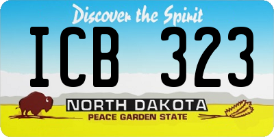 ND license plate ICB323