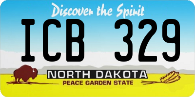 ND license plate ICB329