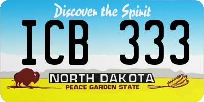 ND license plate ICB333