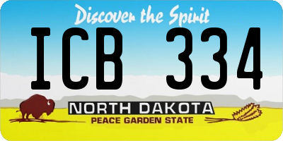 ND license plate ICB334