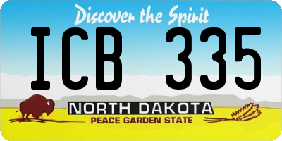 ND license plate ICB335