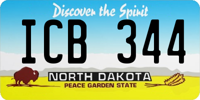 ND license plate ICB344