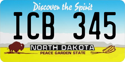 ND license plate ICB345