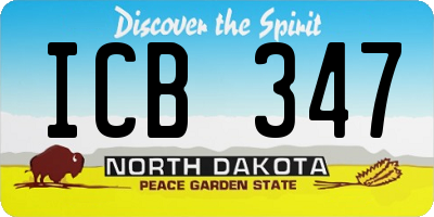 ND license plate ICB347