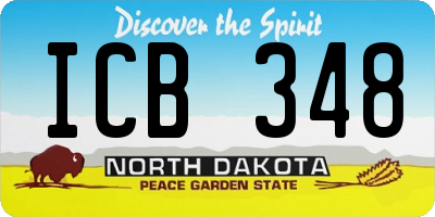 ND license plate ICB348