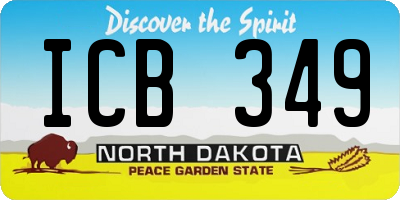 ND license plate ICB349