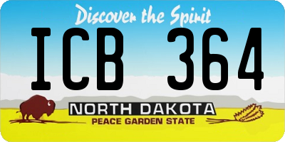 ND license plate ICB364