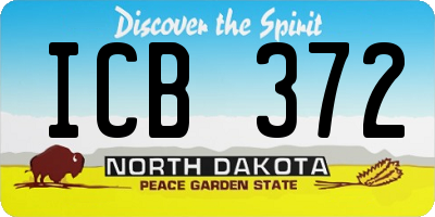 ND license plate ICB372