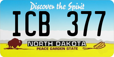 ND license plate ICB377