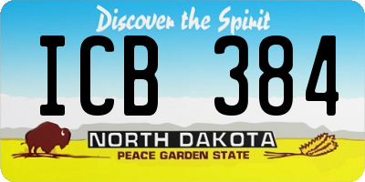 ND license plate ICB384