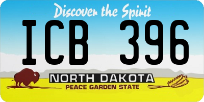 ND license plate ICB396
