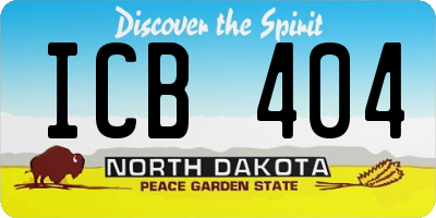 ND license plate ICB404