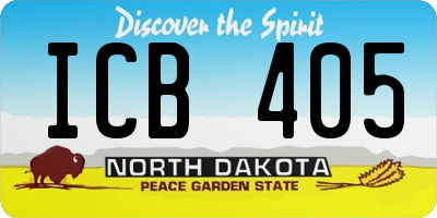 ND license plate ICB405
