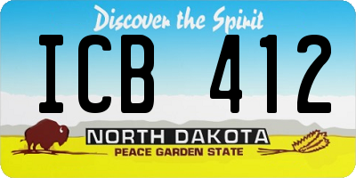 ND license plate ICB412