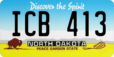 ND license plate ICB413