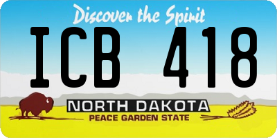 ND license plate ICB418