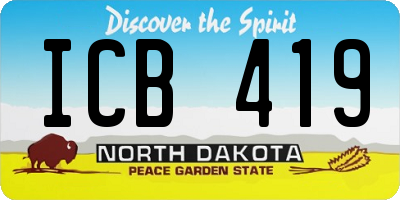 ND license plate ICB419