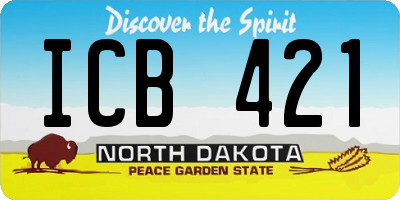 ND license plate ICB421
