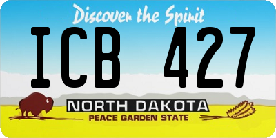 ND license plate ICB427