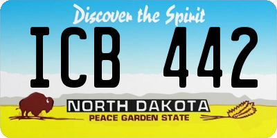 ND license plate ICB442