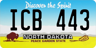 ND license plate ICB443