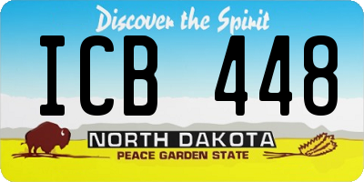 ND license plate ICB448