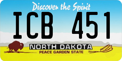 ND license plate ICB451