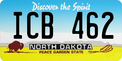 ND license plate ICB462