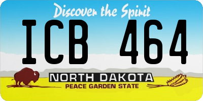 ND license plate ICB464