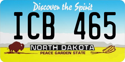 ND license plate ICB465